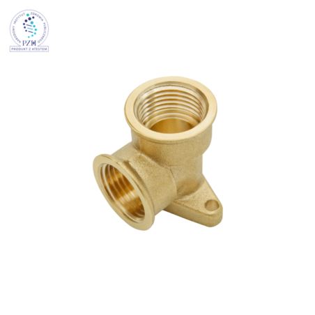 kolano mosiężne 1/2" z uchwytem